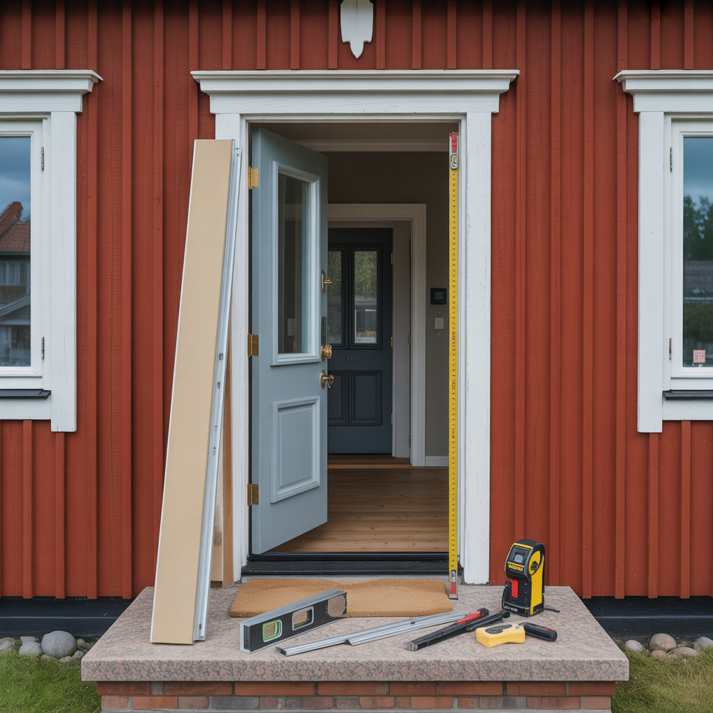 byta ytterdorr i befintlig karm matt tatning kostnad