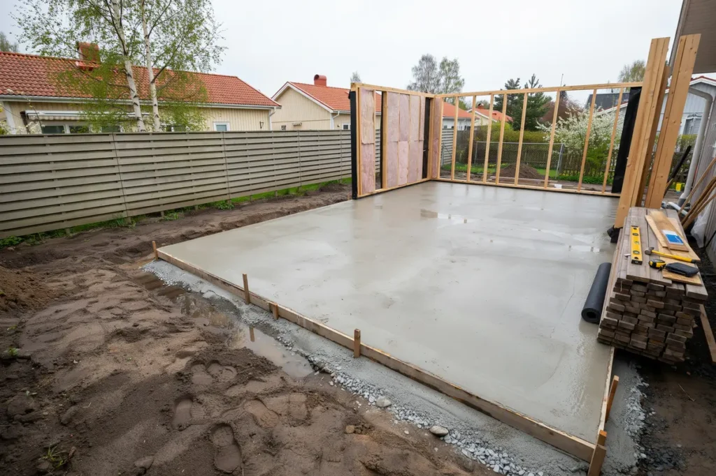garagebygge fr n grunden bygglov grundarbete isolering och kostnad f r villa gare